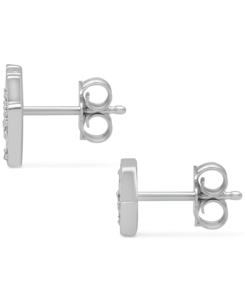 Diamond Hamsa Hand & Evil Eye Mismatch Stud Earrings (1/10 ct. t.w.) in Sterling Silver