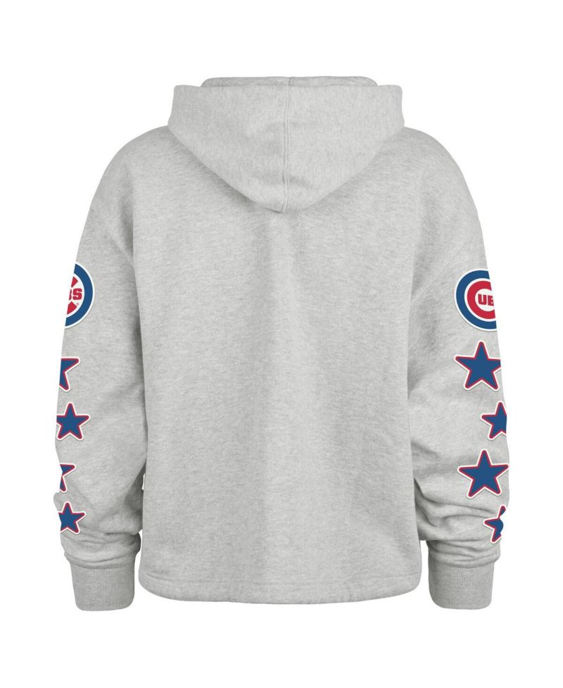 Women's Heather Gray Chicago Cubs Plus Size Starry Eye Hoodie