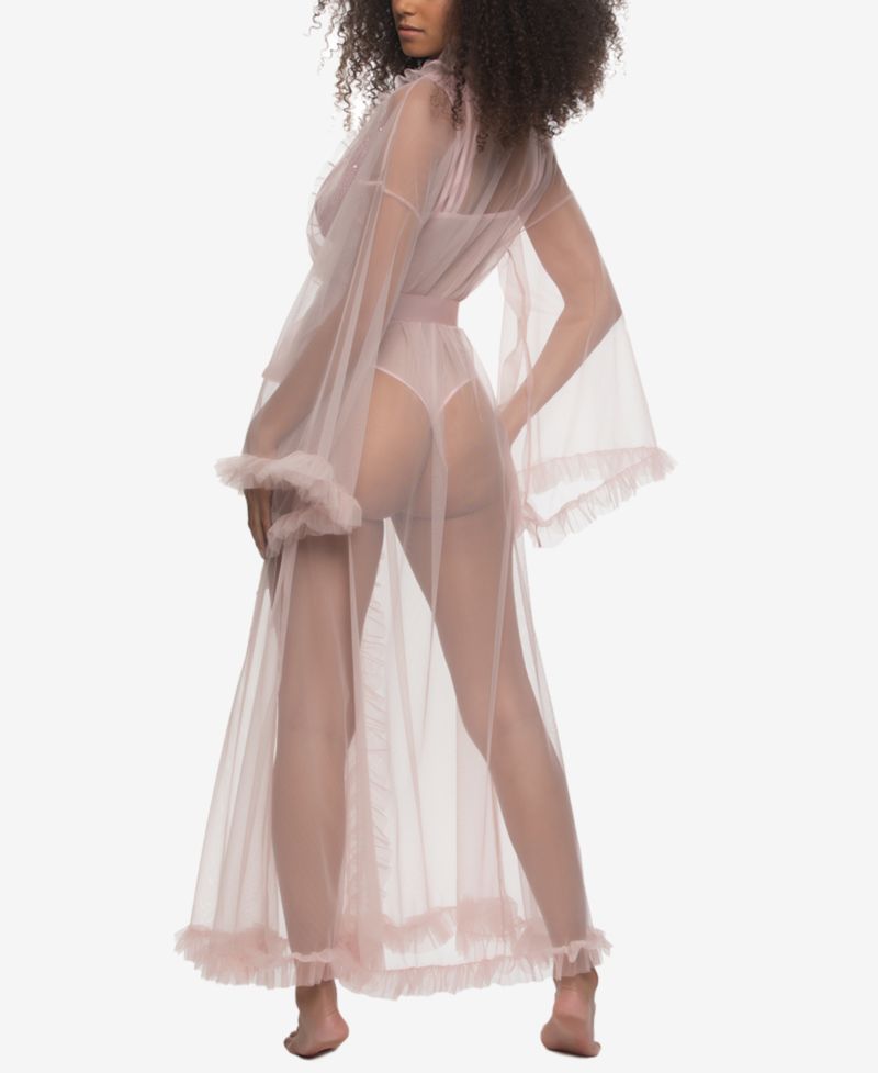 Women's Veil Tulle Ruffle Peignoir