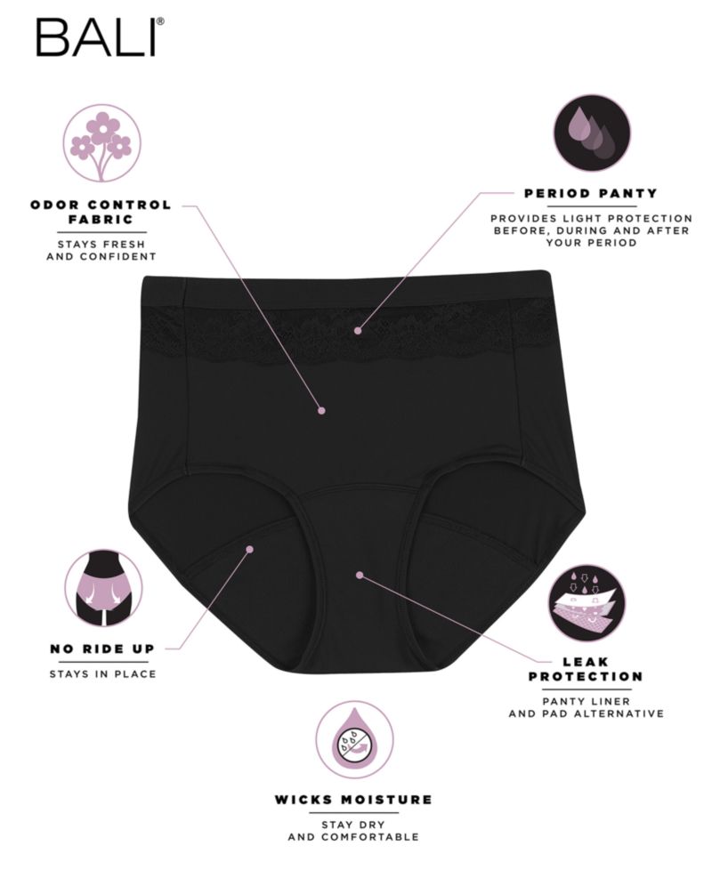 Women's Beautifully Confident Brief Period Underwear With Light Leak Protection DFLLB1