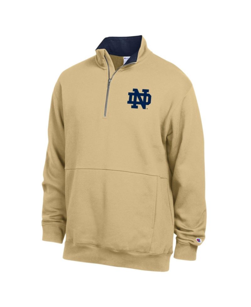 Men's Gold Notre Dame Fighting Irish Fleece Quarter-Zip Pullover