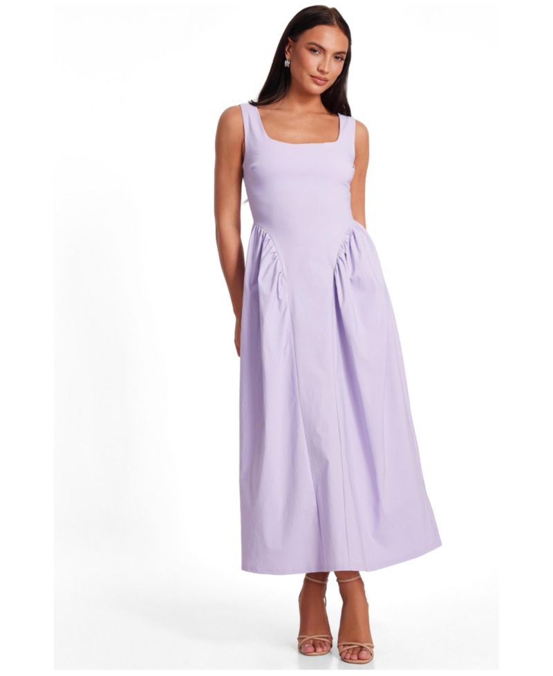 Women's Square Neck Skater Midi Dress