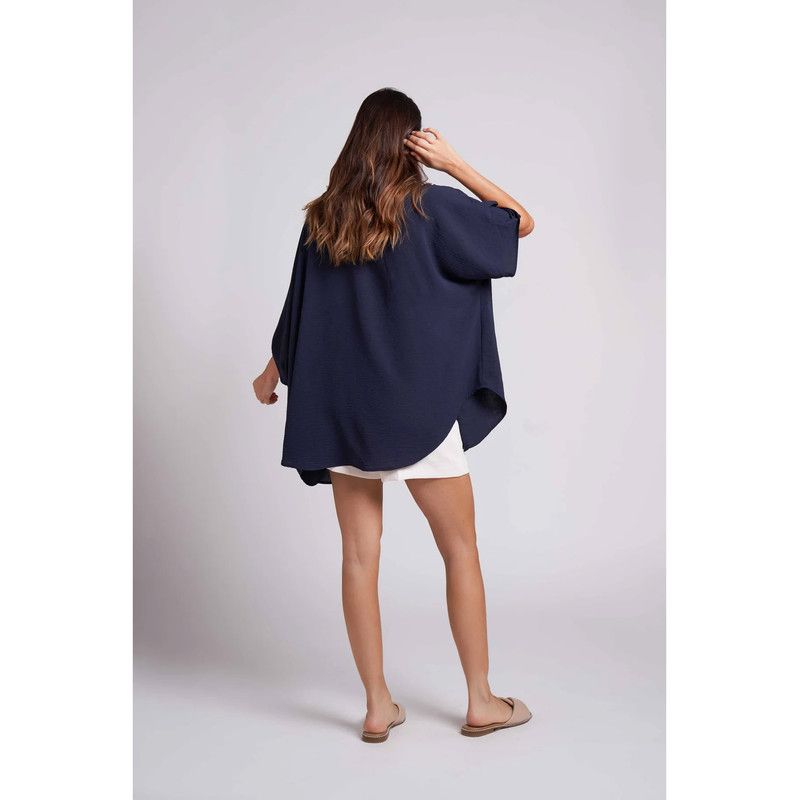 Women's Mila Very Oversized Lightweight Crinkled Fabric Kimono