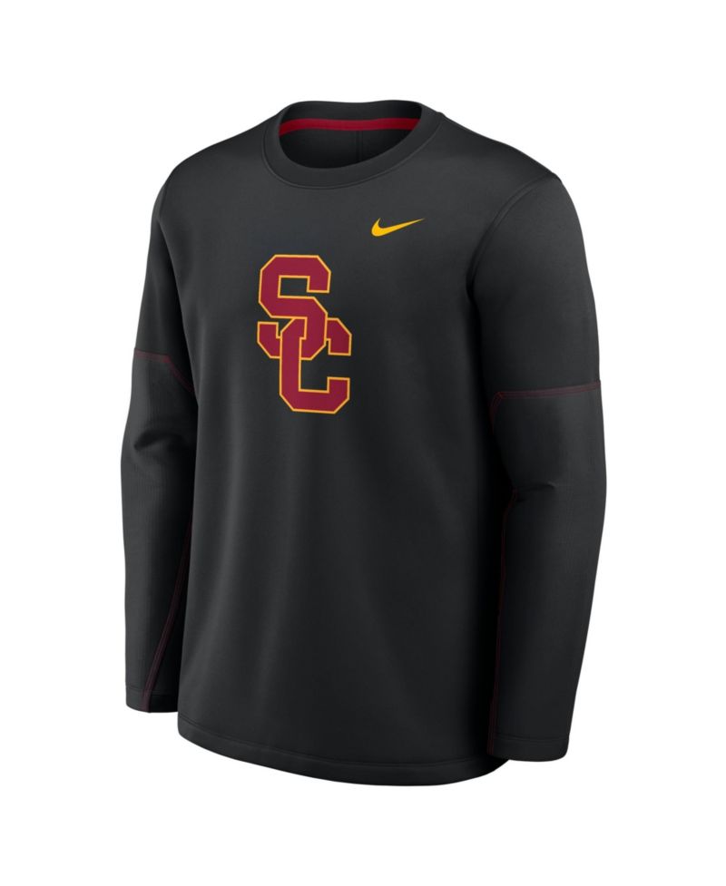 Men's Black USC Trojans 2026 Sideline Coaches Therma-FIT Long Sleeve Top