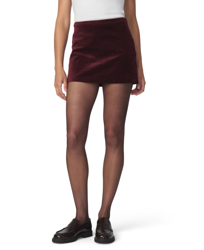 Women's Velveteen Mini A-Line Skirt