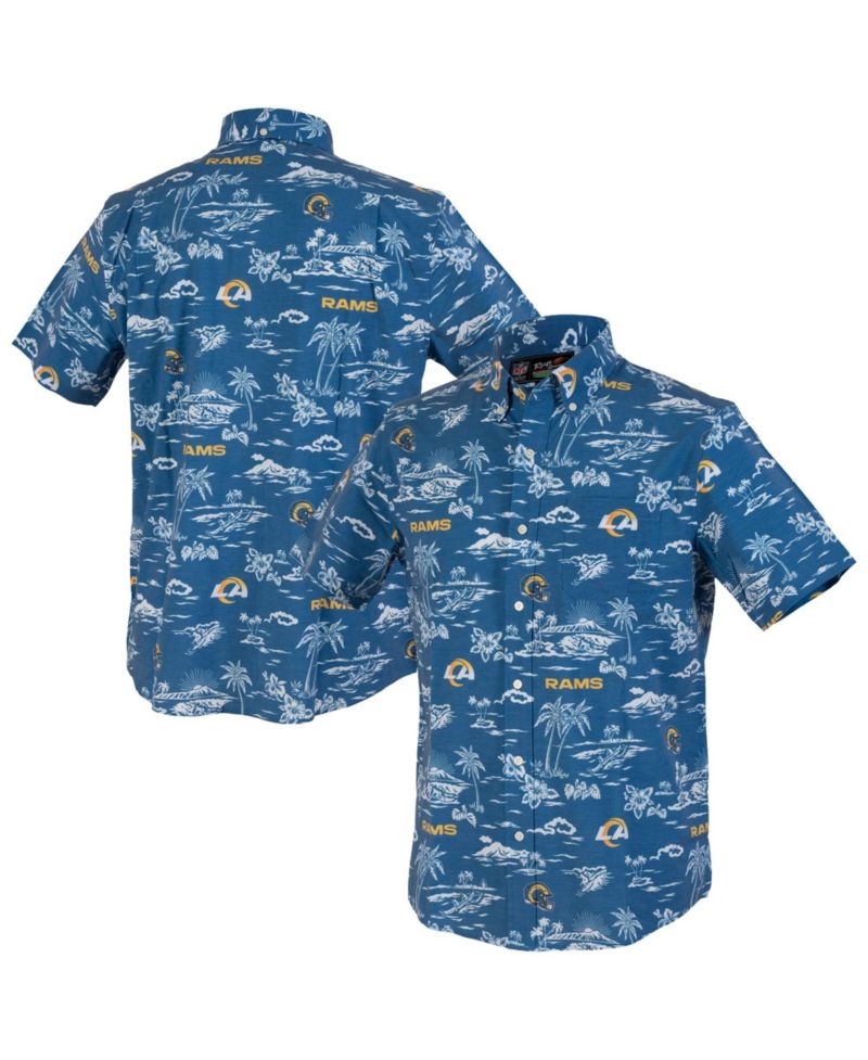 Men's Royal Los Angeles Rams Kekai Performance Button-Down Top