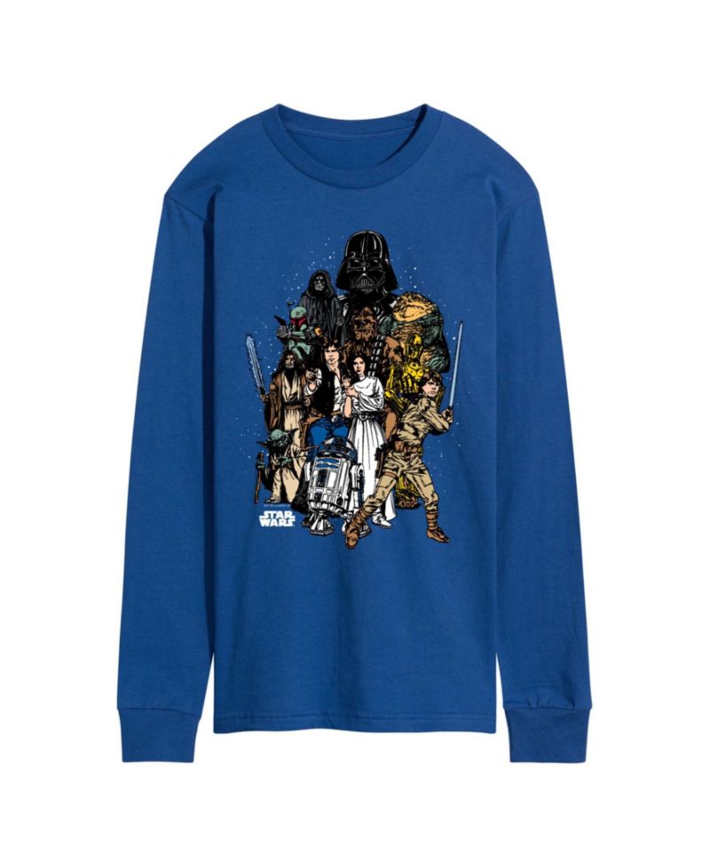 Men's Character Collage Long-Sleeve Graphic T-Shirt