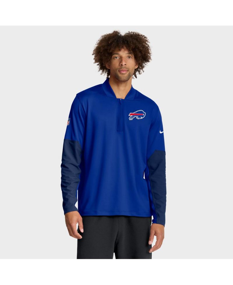 Men's Royal Buffalo Bills Sideline Dri-FIT Half-Zip Pullover Hoodie