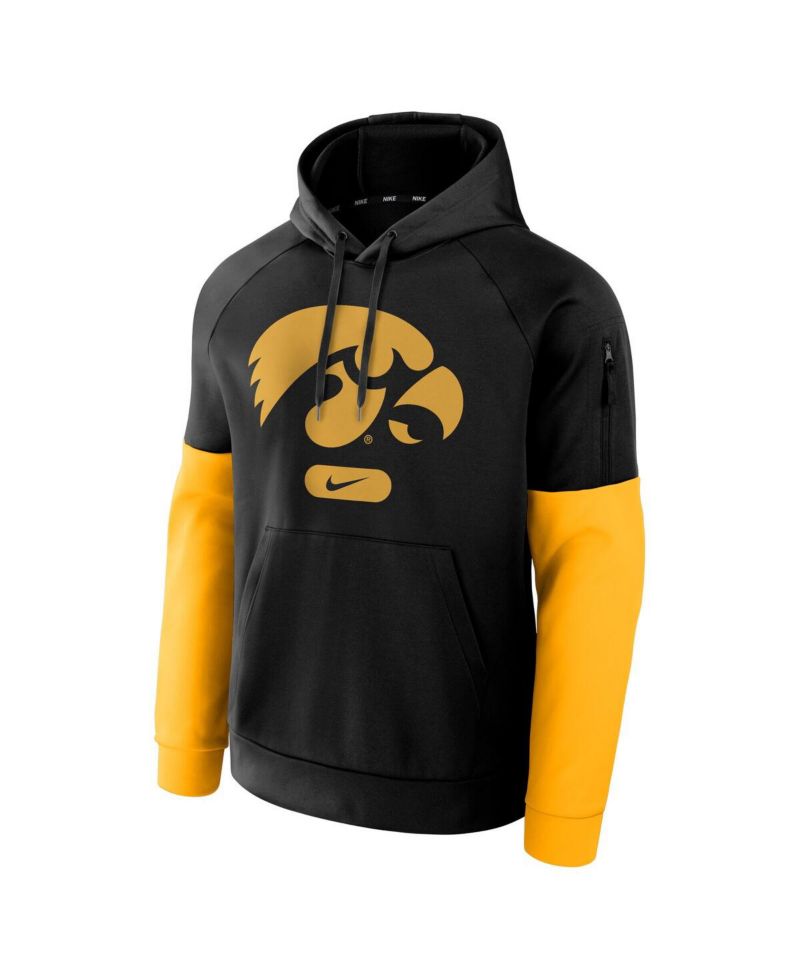 Men's Black Iowa Hawkeyes Fitness Performance Pullover Hoodie