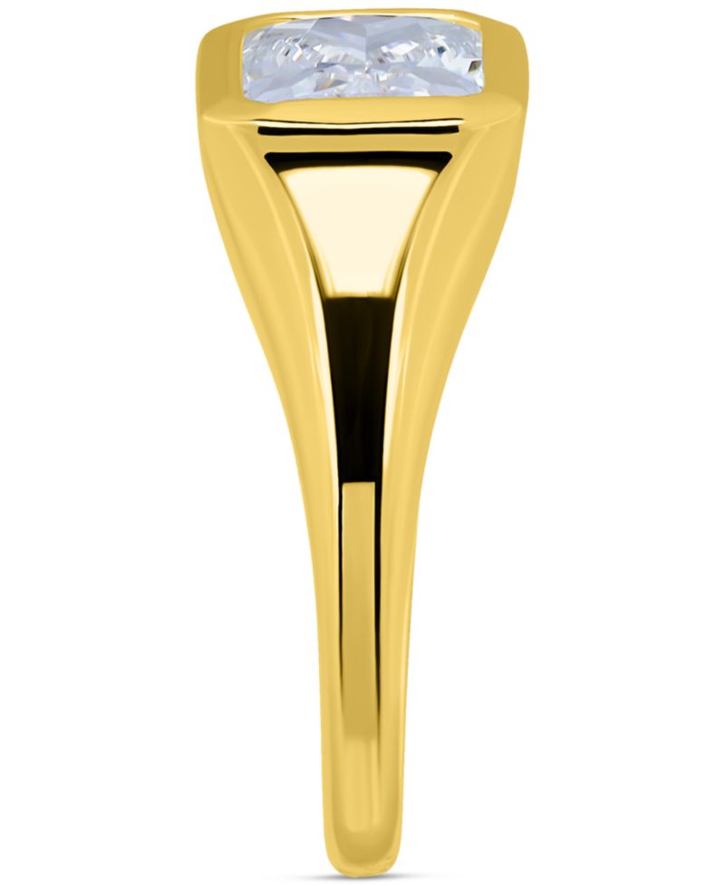 Cubic Zirconia Bezel Solitaire Ring in Sterling Silver, Exclusively at Macy's (Also Available in 18k Gold-Plated Sterling Silver)