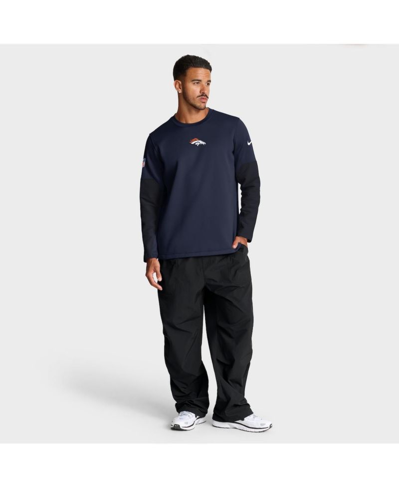 Men's Navy Denver Broncos Sideline Scripted to Win Performance Long Sleeve T-Shirt