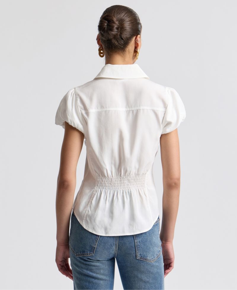 Women's Fitted Puff-Sleeve Top