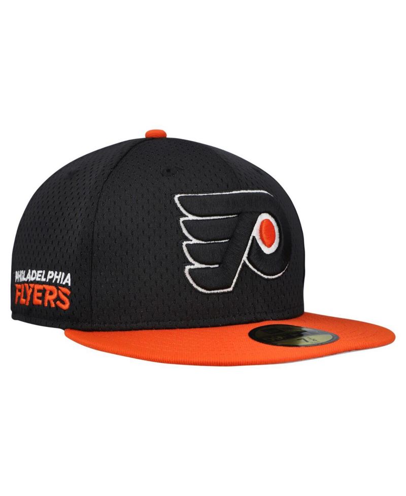 Men's Black/Orange Philadelphia Flyers Mesh Crown Two-Tone 59FIFTY Fitted Hat