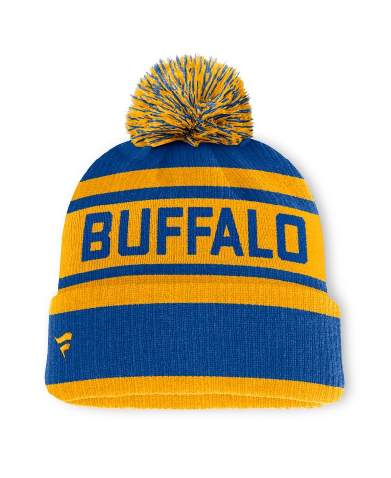 Men's Royal/Gold Buffalo Sabres Fundamental Cuffed Knit Hat with Pom