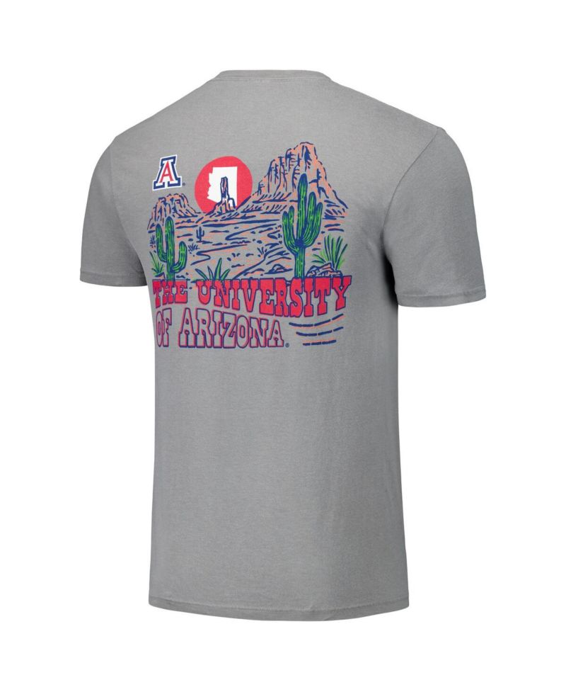 Men's and Women's Gray Arizona Wildcats Hyper Local Cactus Sketch Scene T-Shirt