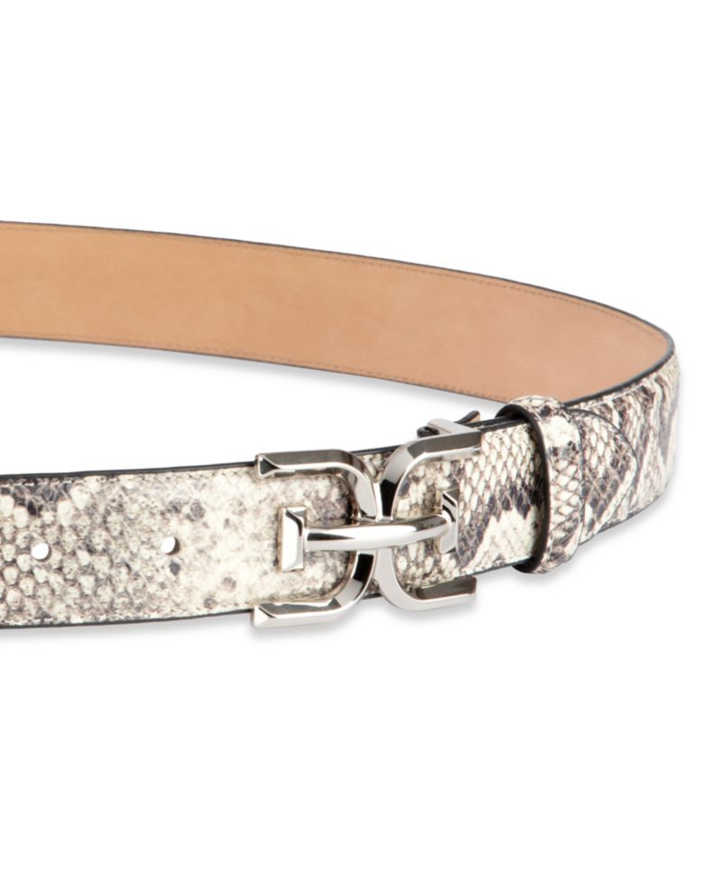 Women's Double-E Plaque Buckle Exotic Print Belt