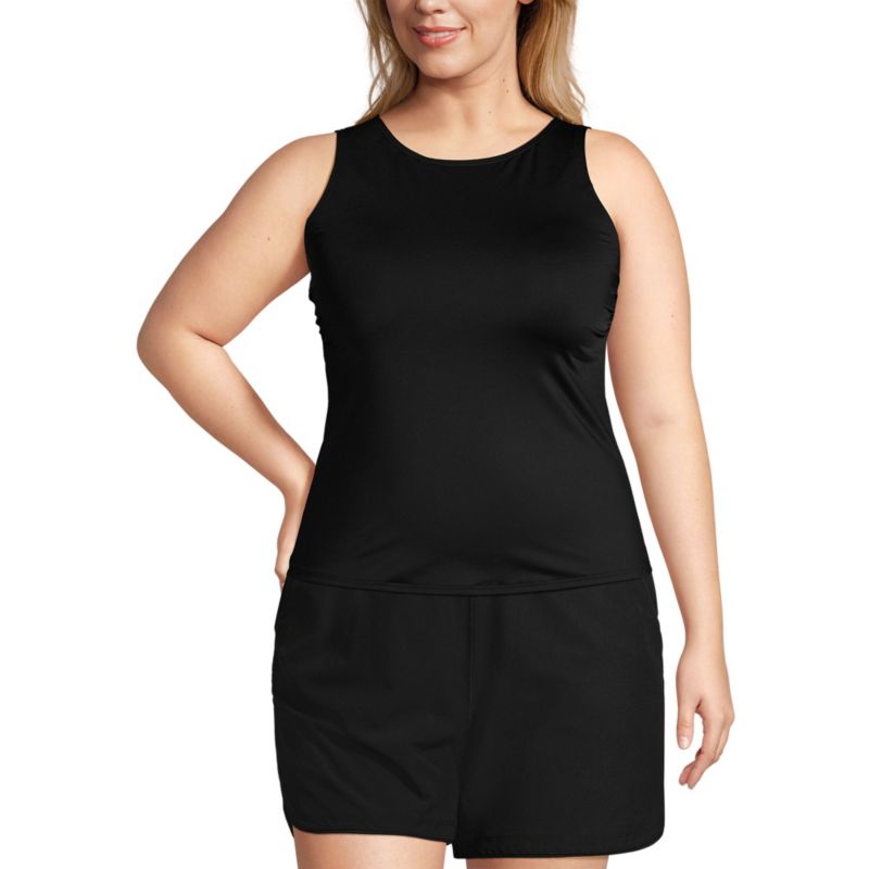 Plus Size High Neck UPF 50 Sun Protection Modest Tankini Swimsuit Top