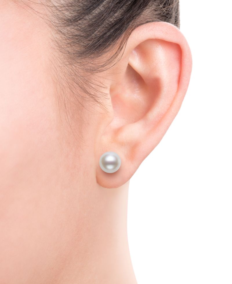 Cultured Freshwater Pearl Stud Earrings (7mm) in 14k Gold