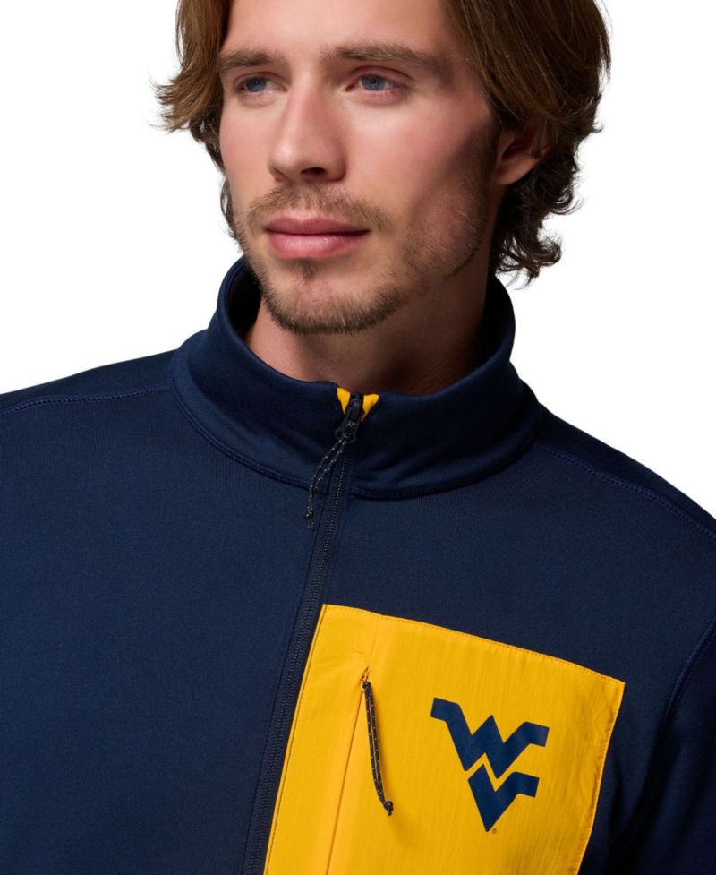 Men's Navy West Virginia Mountaineers Hike Omni-Wick Half-Zip Pullover Sweatshirt