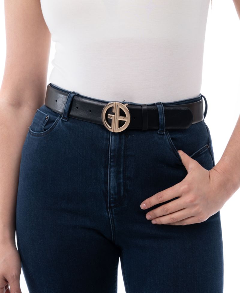 Women's Signature-Buckle Panel Belt