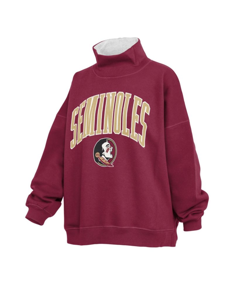 Women's Garnet Florida State Seminoles Oversized Mock Neck Sweatshirt