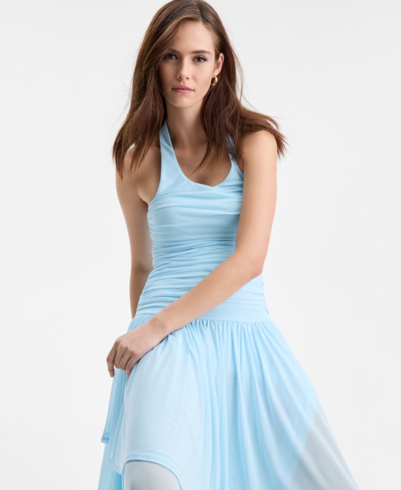 Women's Ruched Halter-Neck Dress