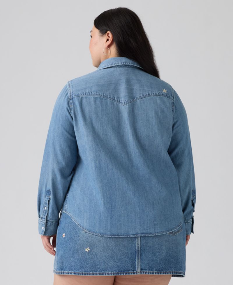 Trendy Plus Size Essential Western Cotton Shirt