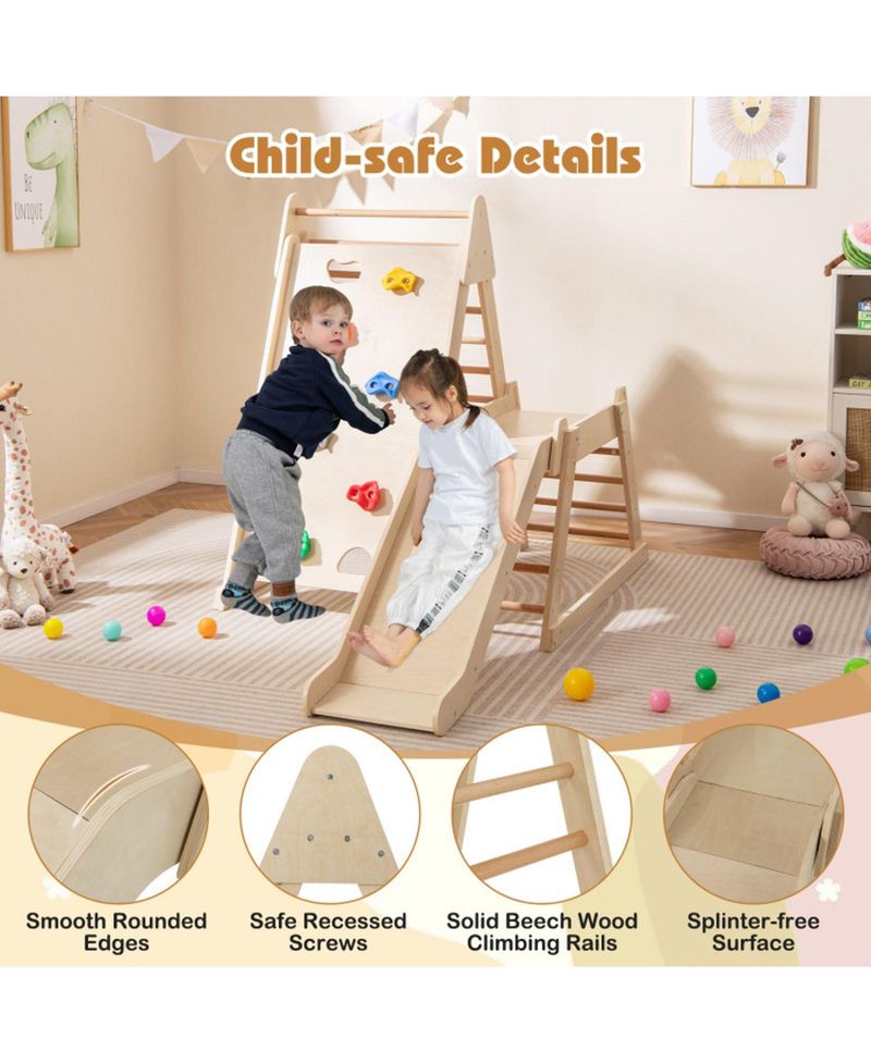 3-in-1 Indoor Jungle Gym with Extended Slide, Ages 3+