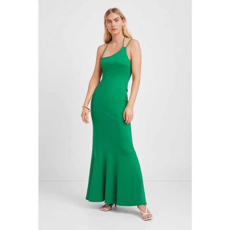 Women's Havana Asymmetric Halter-Neck Mermaid Frill-Hem Dress