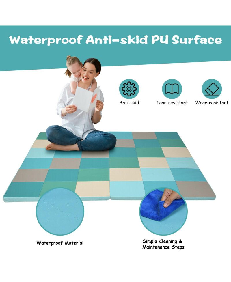 58 Inch Toddler Folding Foam Play Mat Baby Activity Play Mat