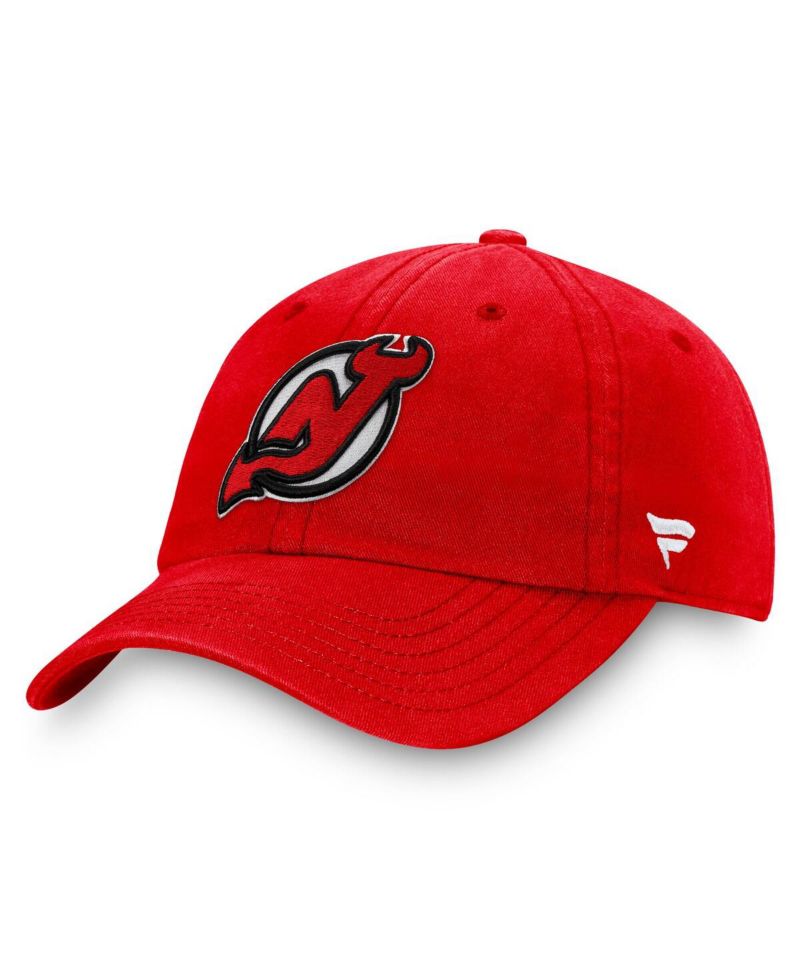 Men's Red New Jersey Devils Core Primary Logo Adjustable Hat