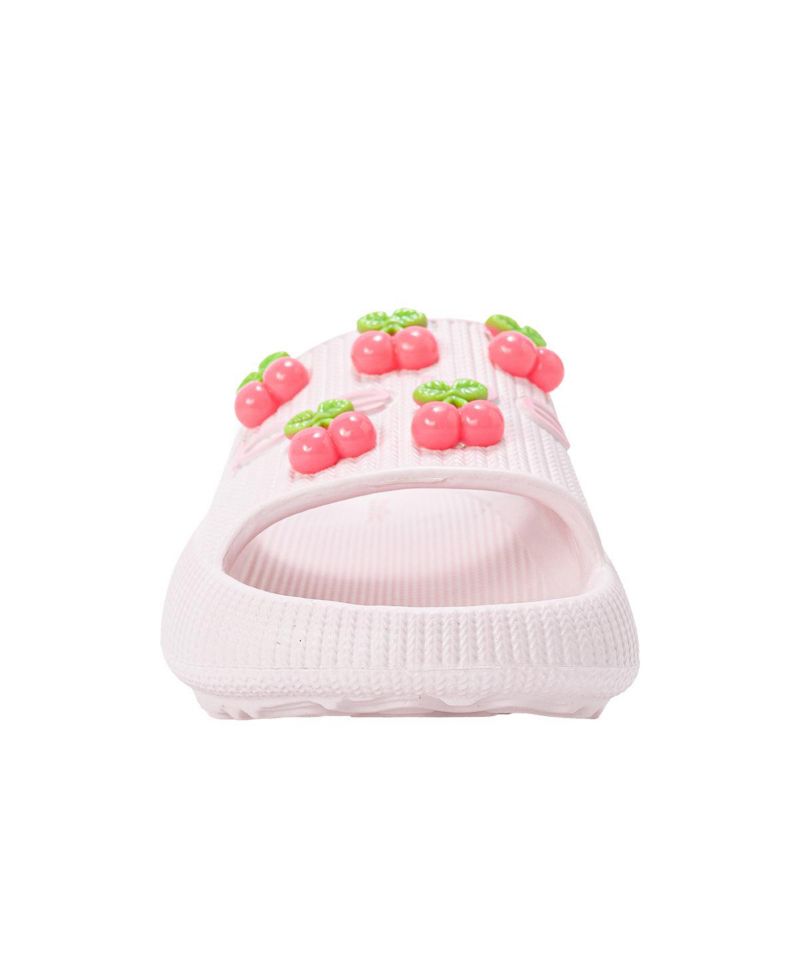 Little Girls Girls EVA Slide - Lightweight Comfy Slide Sandals with Cherry Charms
