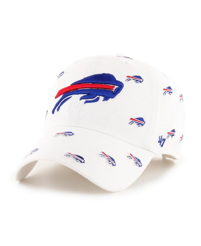 Men's and Women's White Buffalo Bills Confetti Clean Up Adjustable Hat