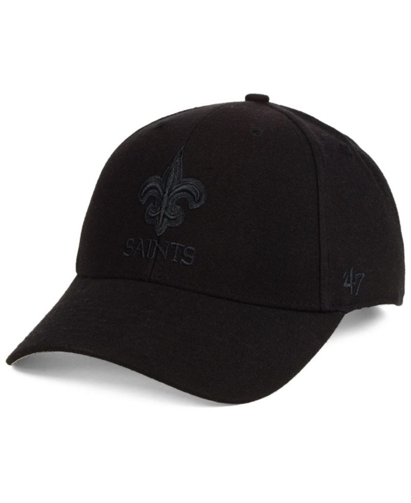 New Orleans Saints Black & Black MVP Strapback Cap