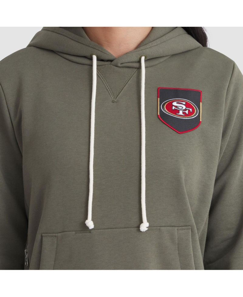 Women's Olive San Francisco 49ers 2025 Salute to Service Sideline Standard Issue Dri-FIT Hoodie