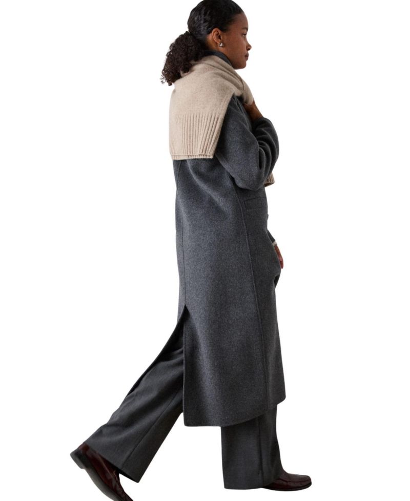 Women's Double-Breasted Relaxed Wool-Blend Coat