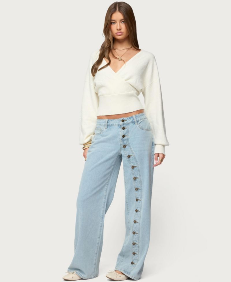 Women's Adison Button Low Rise Baggy Jeans