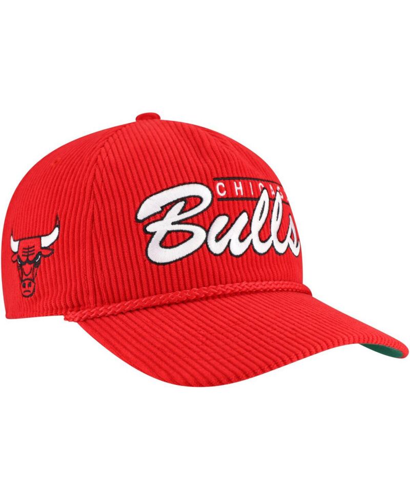 Men's Red Chicago Bulls Double Header Sidepatch Cord Hitch Adjustable Hat
