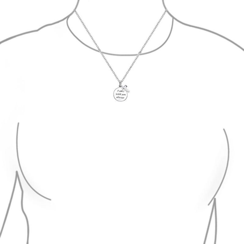 Spiritual Christian Eternal Circle Cross Pendant Necklace Sterling Silver