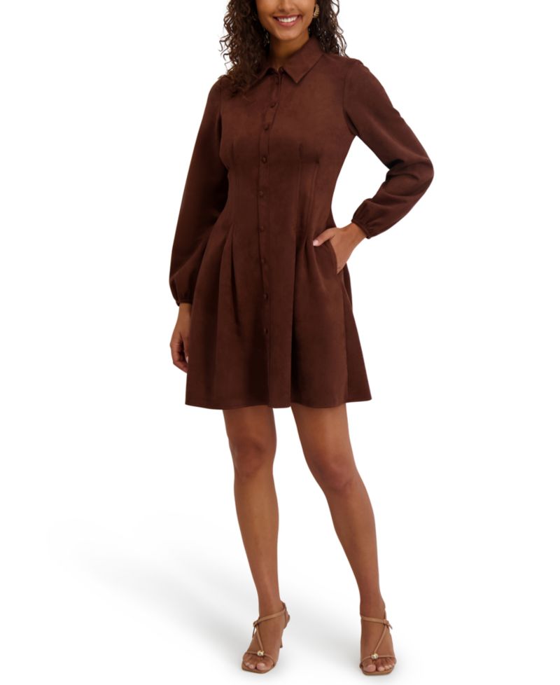 Women's Collared Long-Sleeve Dress