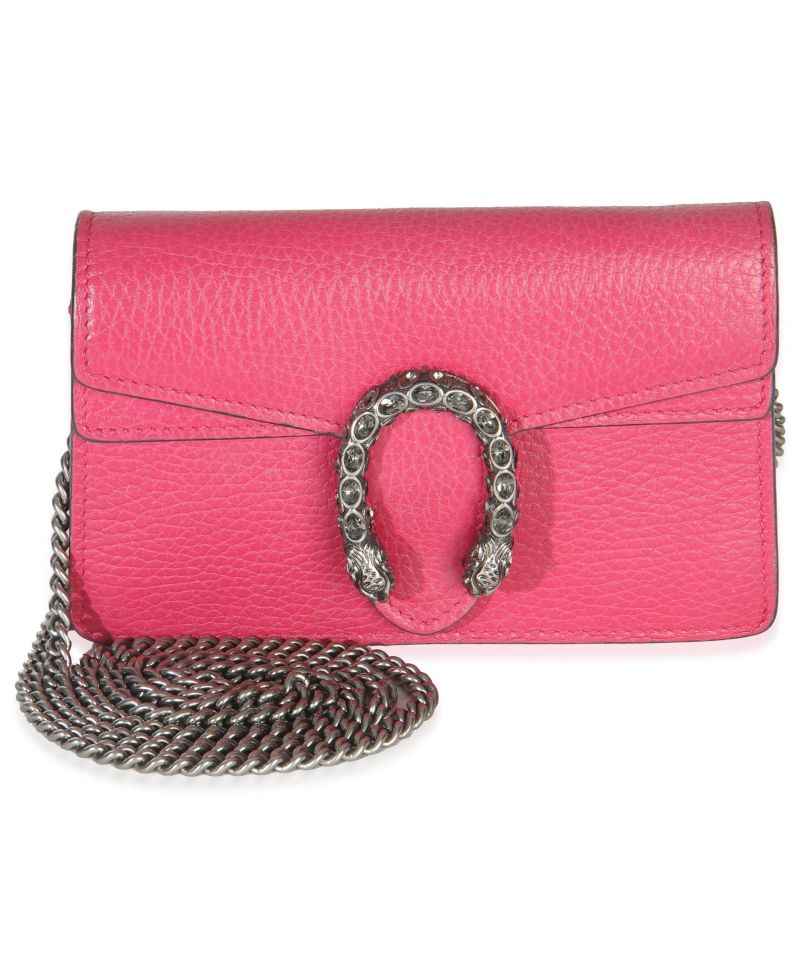 Pink Dollar Calfskin Crystal Super Mini Dionysus Flap