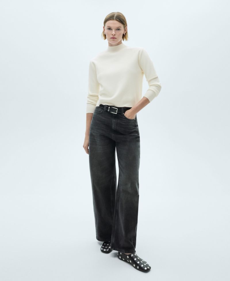 Women's Perkins-Neck Knitted Sweater