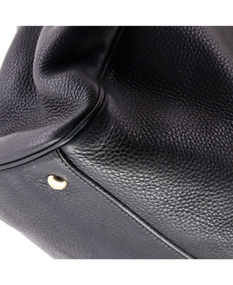 Large Bamboo Shopper Tote Leather