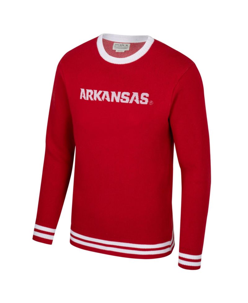 Men's and Women's Cardinal Arkansas Razorbacks Renew Knit Vintage Pullover Sweater