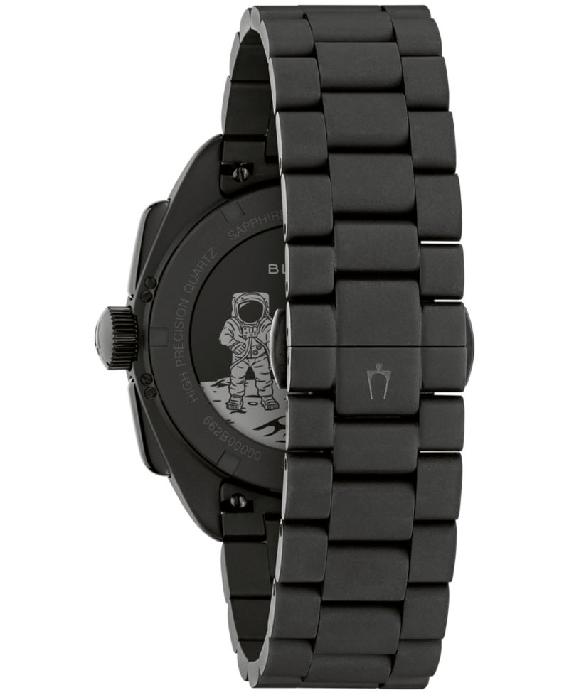 Men's Limited Edition Lunar Pilot "Black Hole" Black Stainless Steel Bracelet Watch 41.2mm