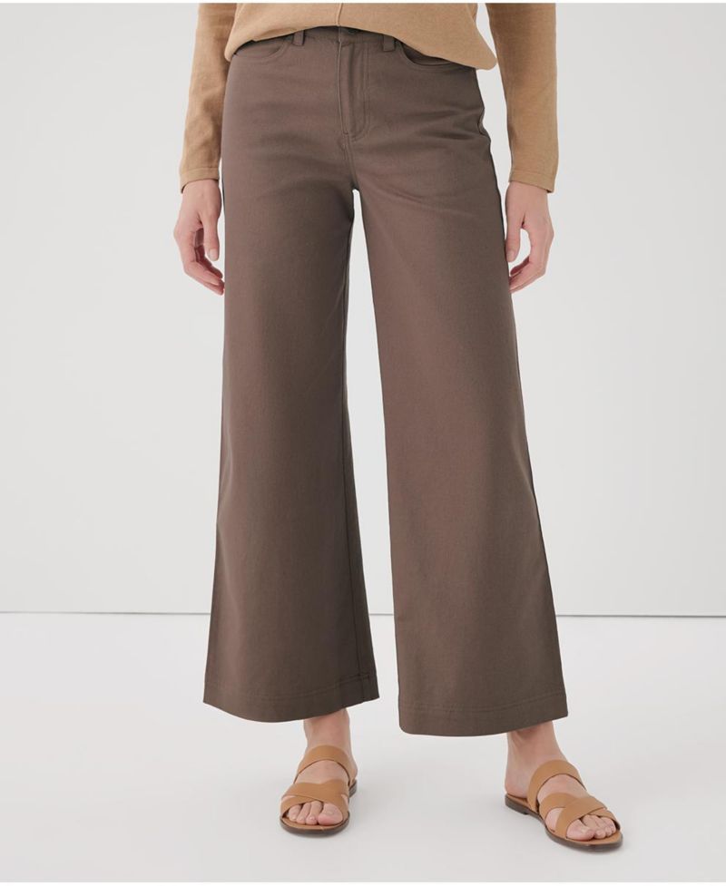 Women's Organic Cotton Stretch Twill Denim Wide Leg Pant