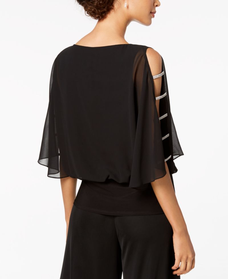 Embellished-Sleeve Top