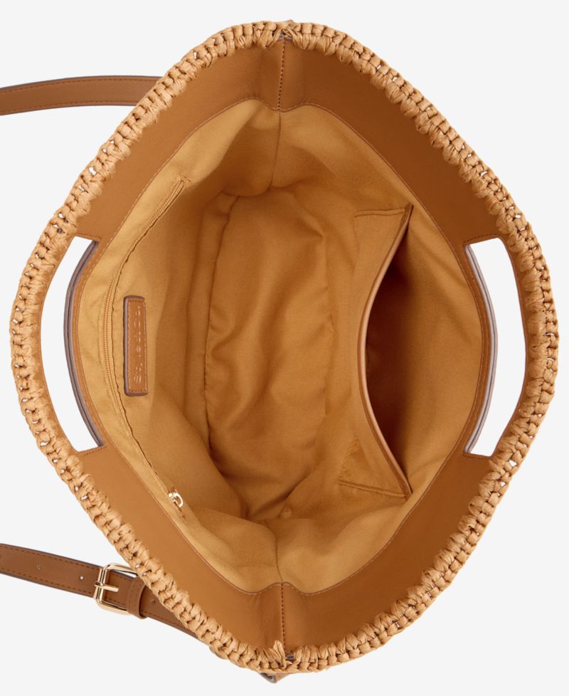 Straw Curve Top Clutch Bag