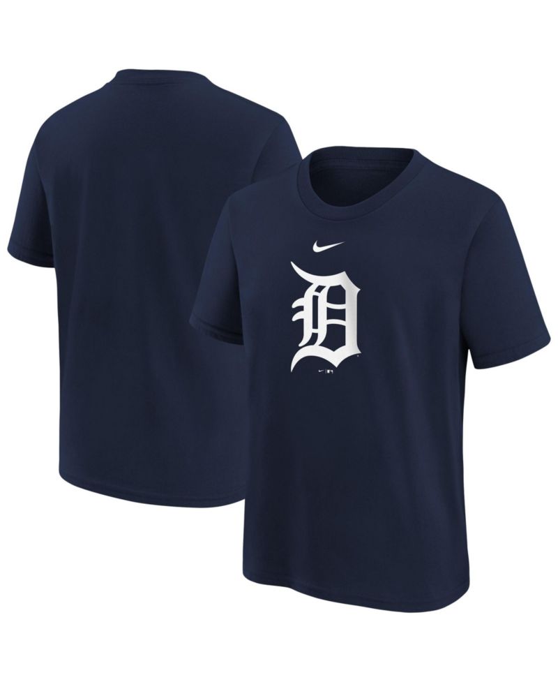 Big Boys and Girls Navy Detroit Tigers Large Logo T-Shirt