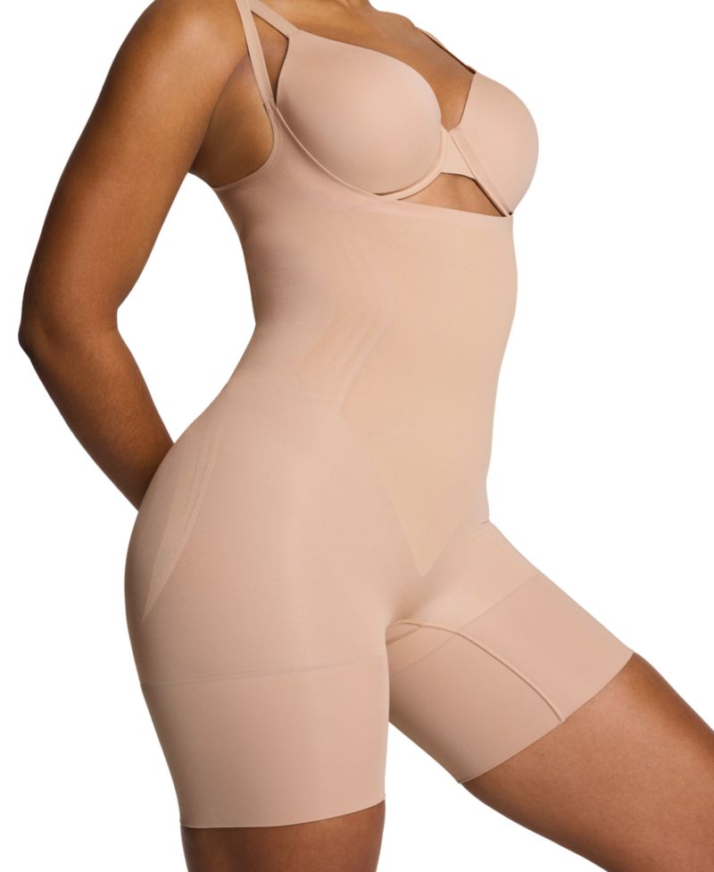 GoFigure Open-Bust Mid-Thigh Bodysuit 10606R